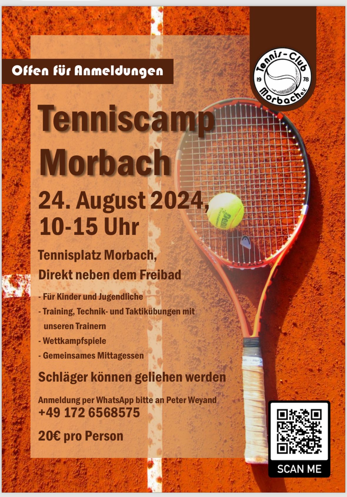 Tenniscamp – Neuer Termin